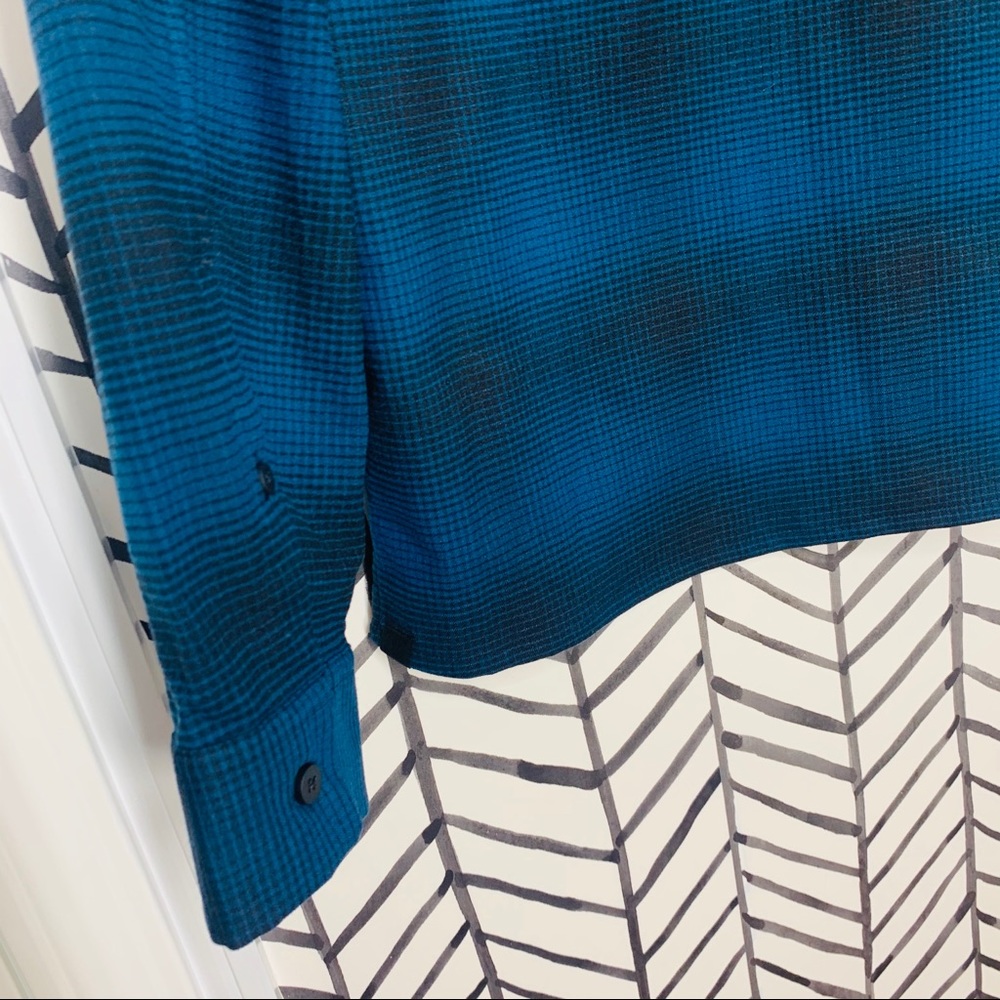 🔸 lululemon masons peak flannel plaid shirt blue - Picture 6 of 8